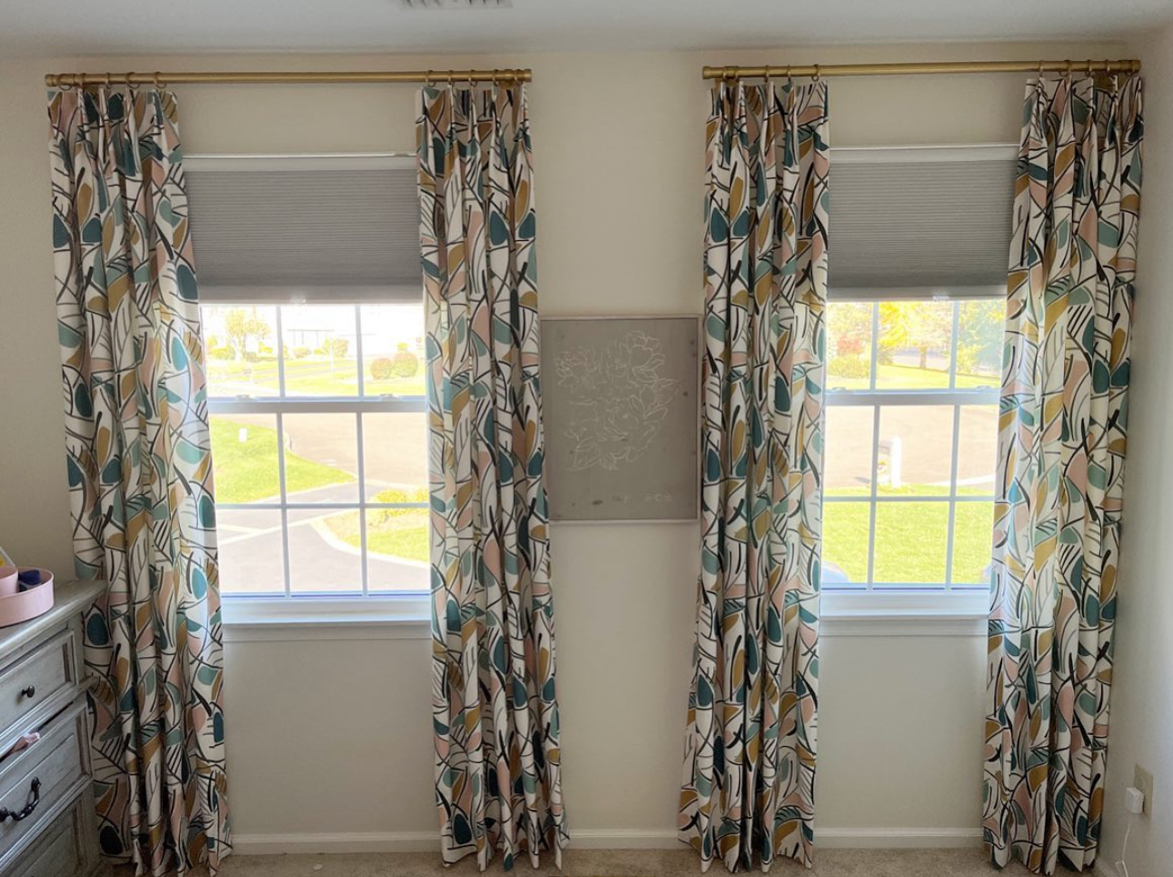 Pinch pleats panels for kids room